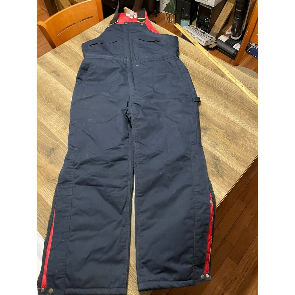 Steel Guard Snow Pants & Bibs, Unisex Size Large, Navy, Insulated, Ankle Zip